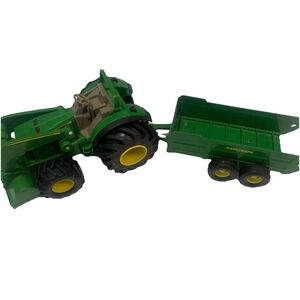John Deere ERTL Green Plastic Toy Tractor  With‎ Trailer